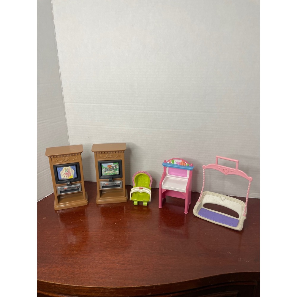 Vintage Fisher-Price loving family doll house furniture 90's Lot